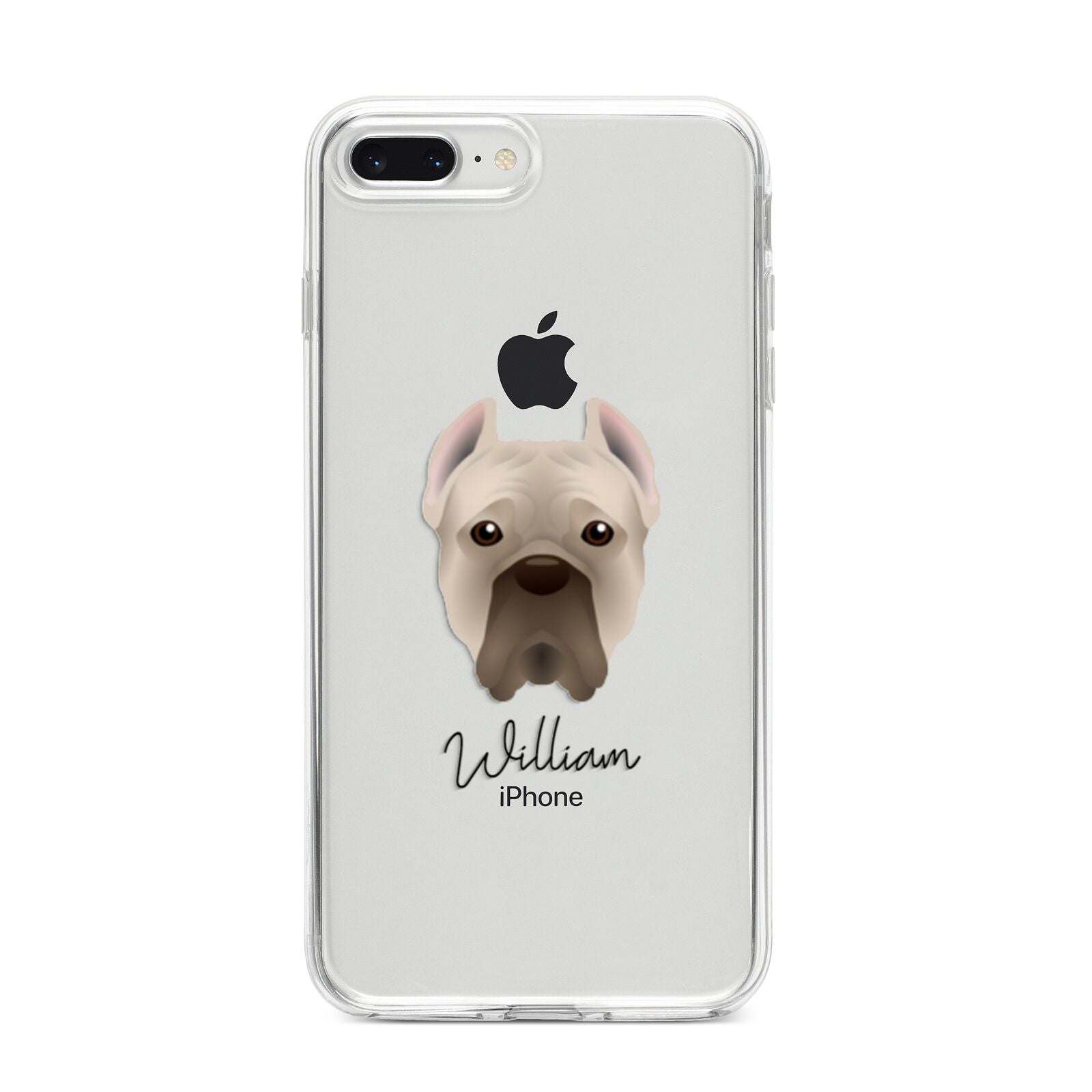 Cane Corso Italiano Personalised iPhone 8 Plus Bumper Case on Silver iPhone