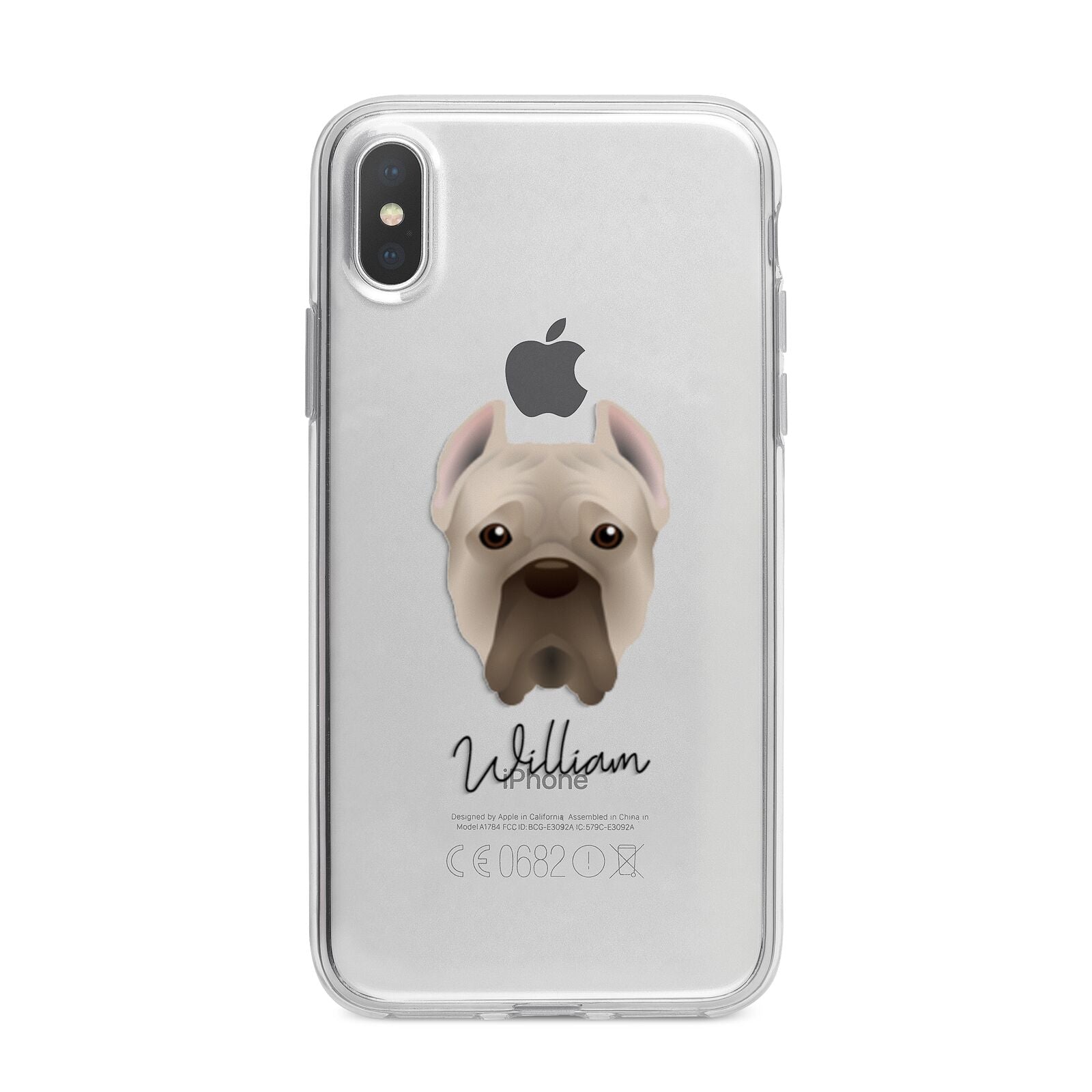 Cane Corso Italiano Personalised iPhone X Bumper Case on Silver iPhone Alternative Image 1