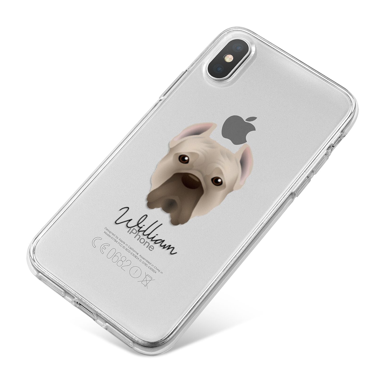 Cane Corso Italiano Personalised iPhone X Bumper Case on Silver iPhone