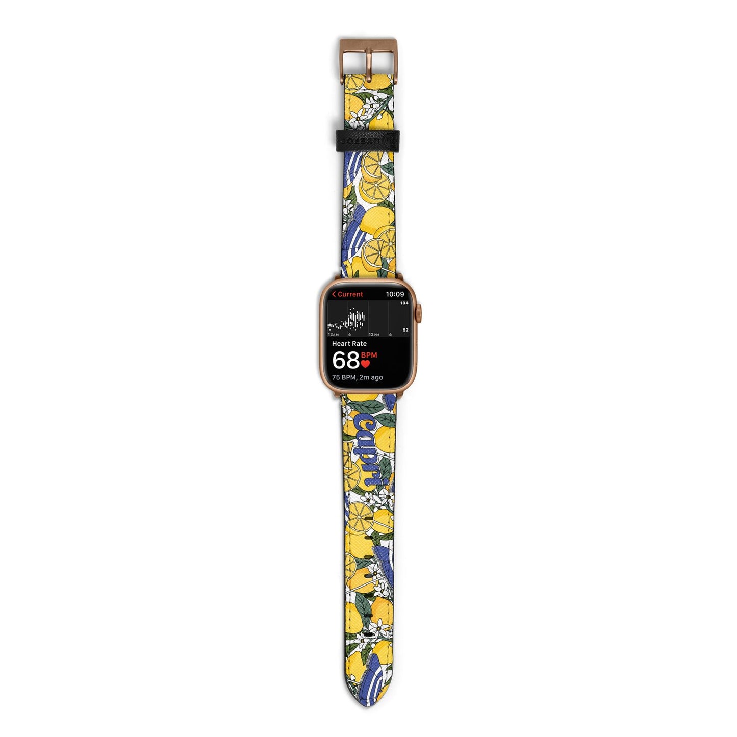 Capri Apple Watch Strap Size 38mm with Gold Hardware