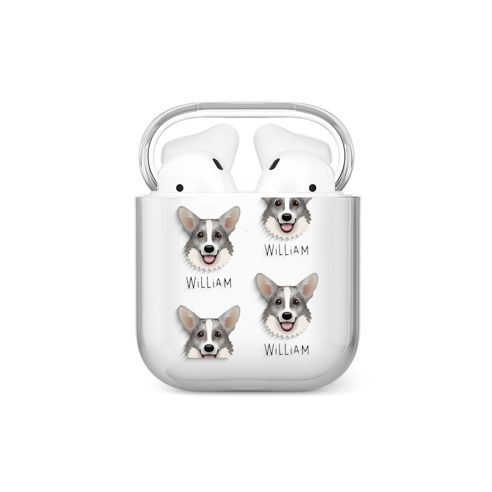 Cardigan Welsh Corgi Icon with Name AirPods Case
