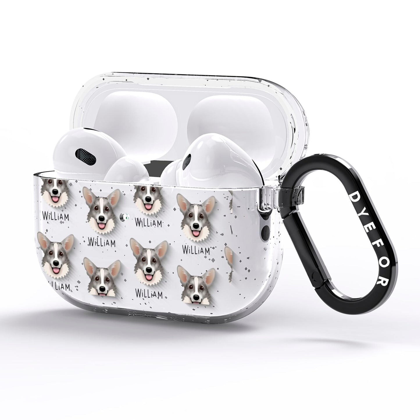 Cardigan Welsh Corgi Icon with Name AirPods Pro Glitter Case Side Image