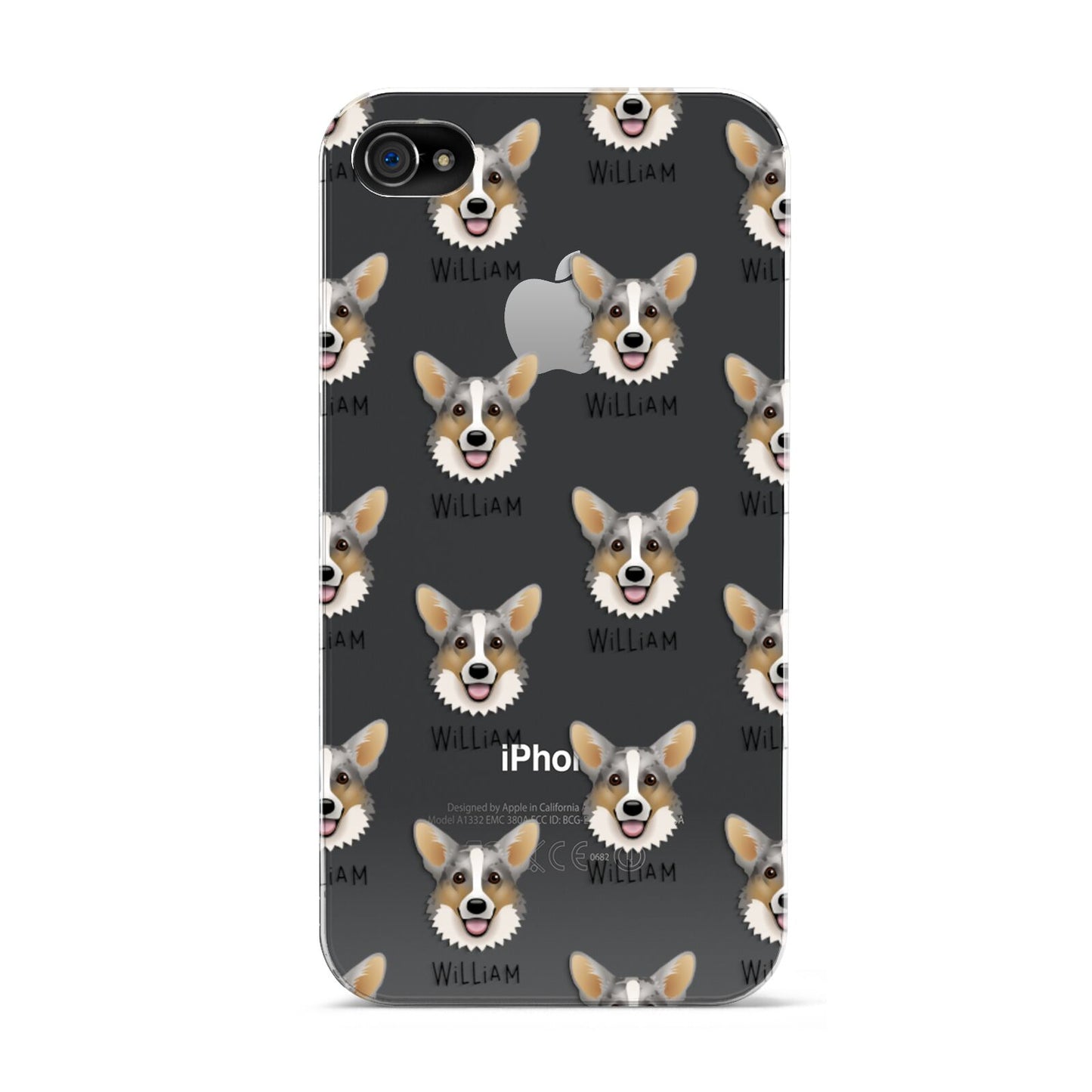 Cardigan Welsh Corgi Icon with Name Apple iPhone 4s Case