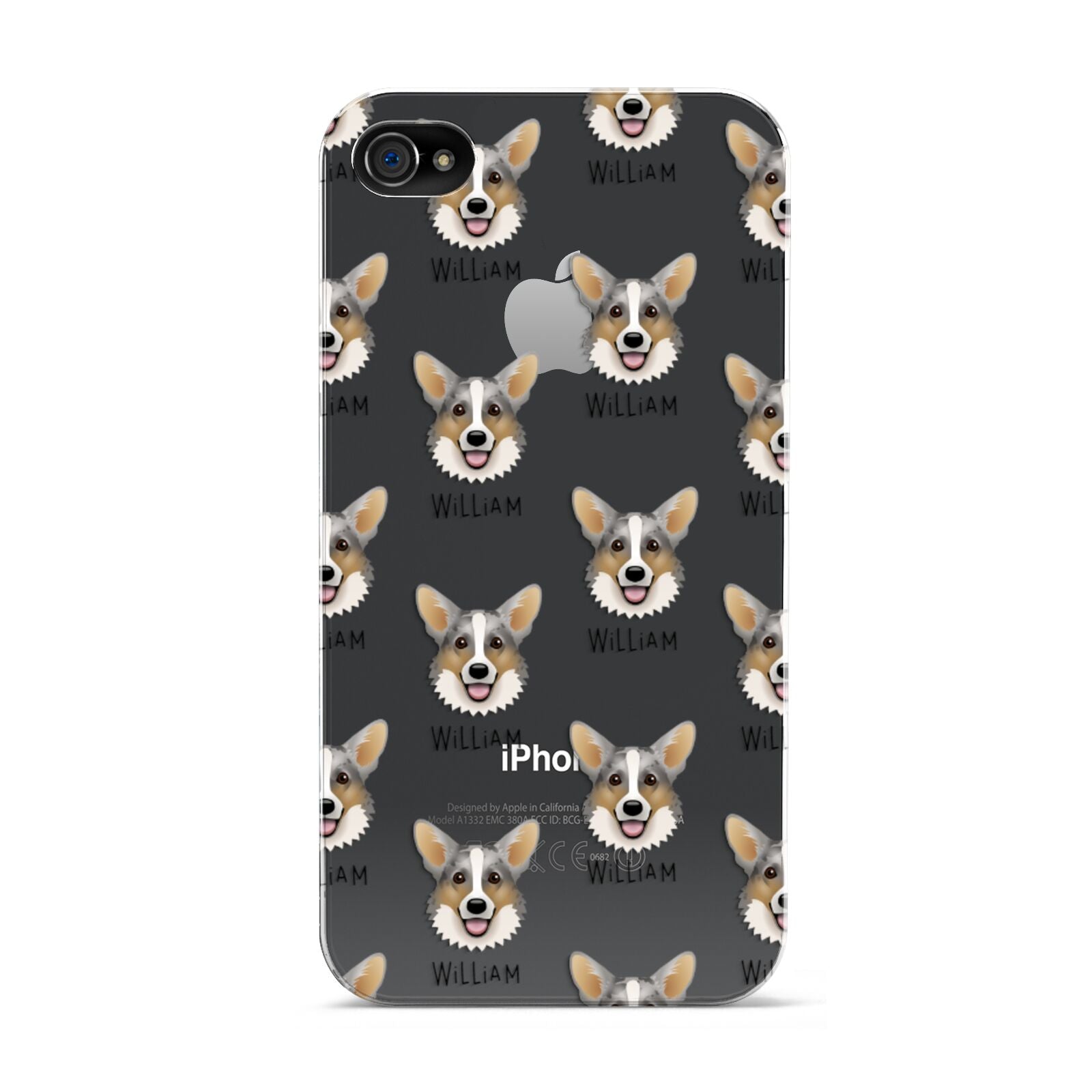 Cardigan Welsh Corgi Icon with Name Apple iPhone 4s Case