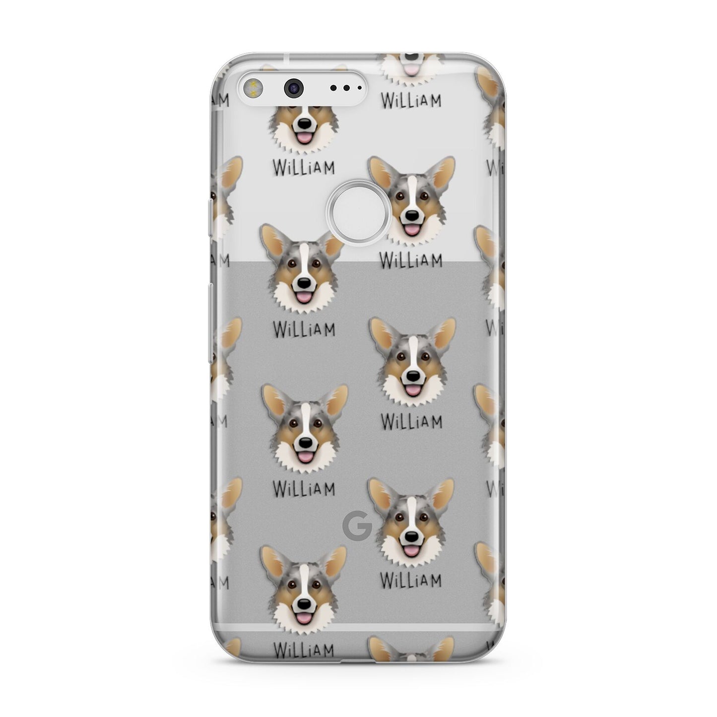 Cardigan Welsh Corgi Icon with Name Google Pixel Case