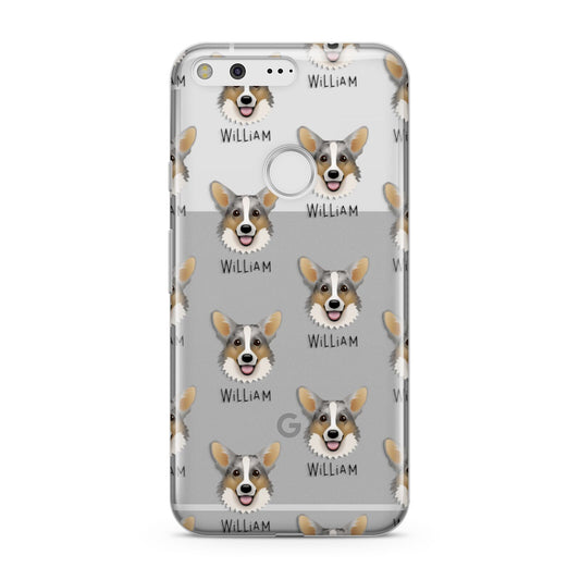 Cardigan Welsh Corgi Icon with Name Google Pixel Case