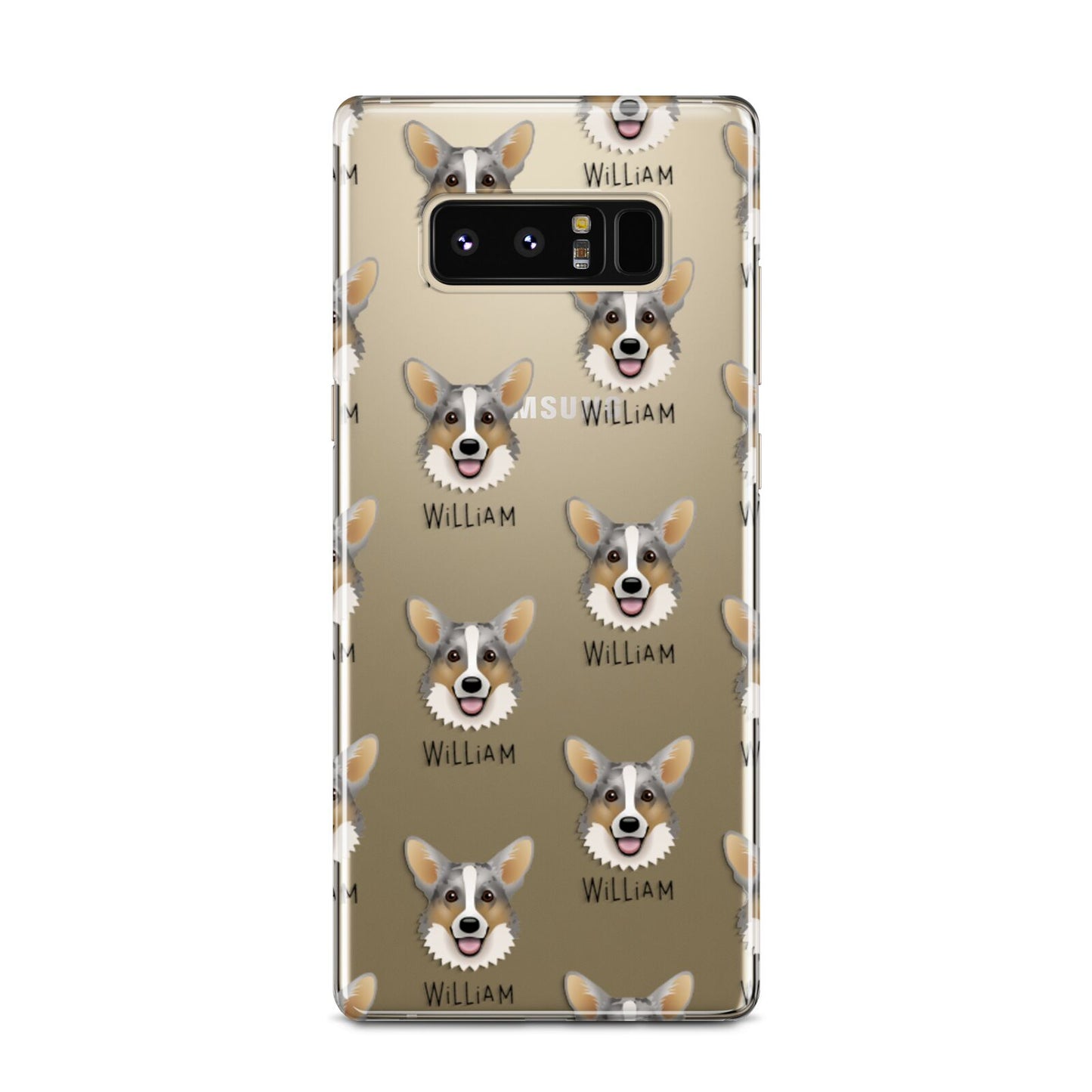 Cardigan Welsh Corgi Icon with Name Samsung Galaxy Note 8 Case