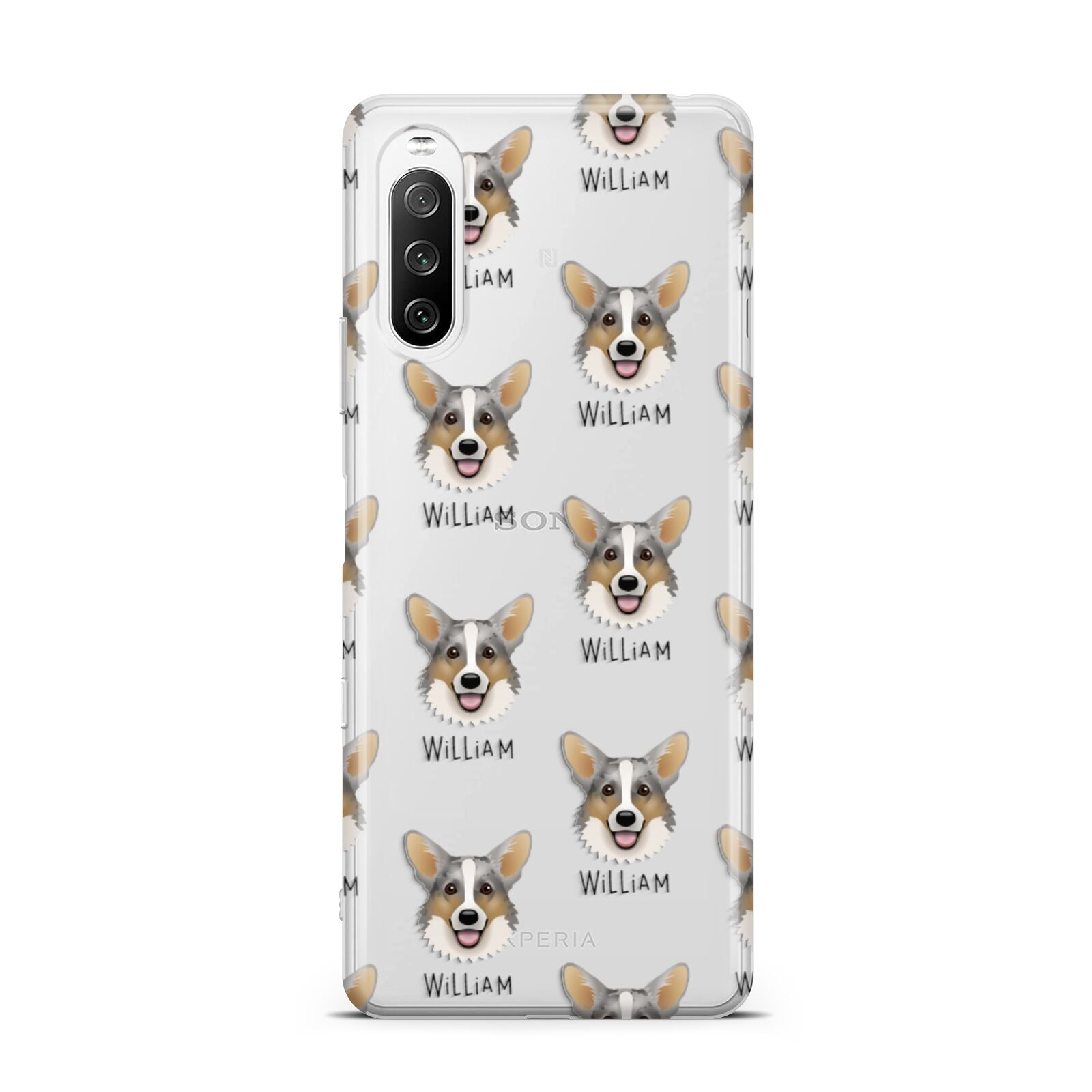Cardigan Welsh Corgi Icon with Name Sony Xperia 10 III Case