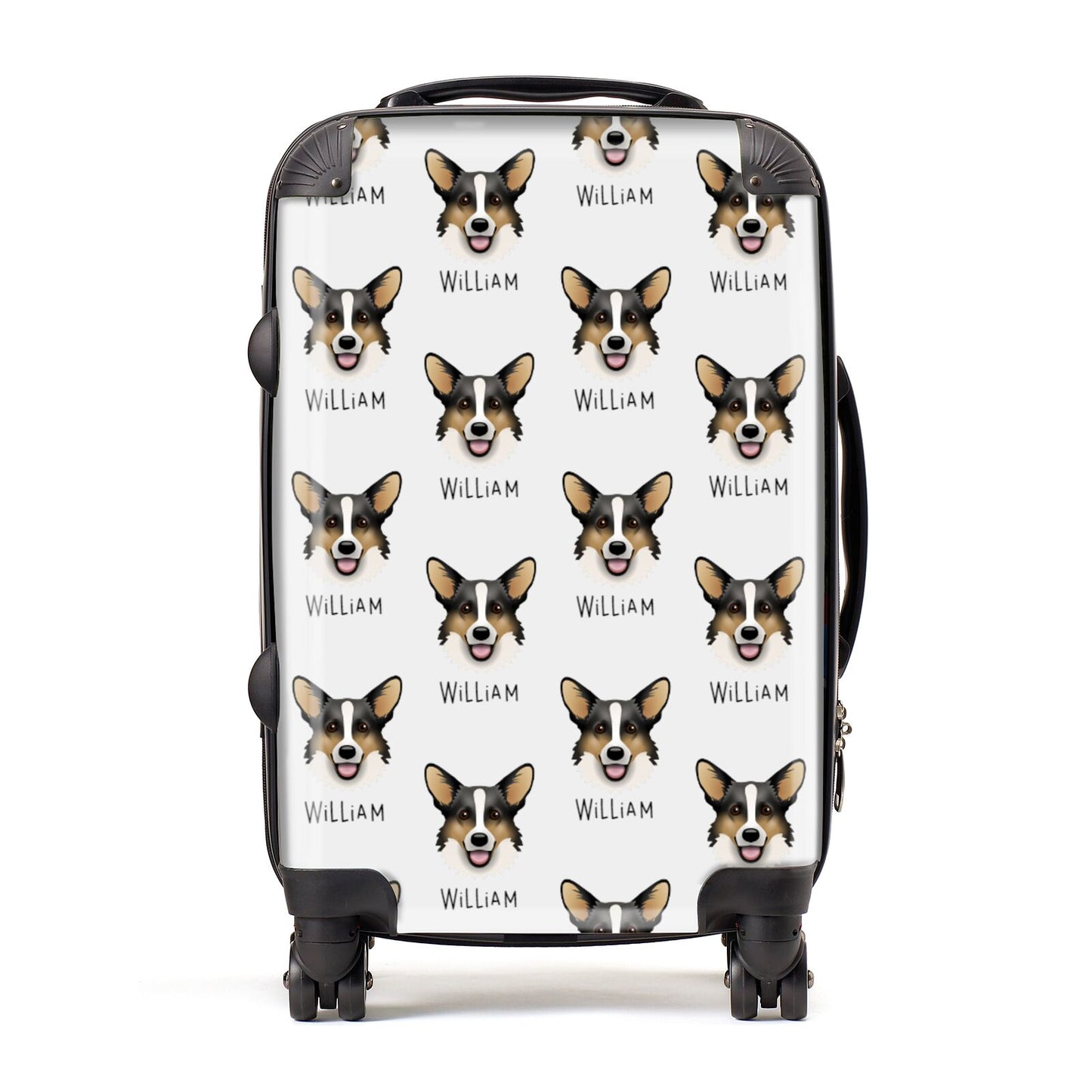 Cardigan Welsh Corgi Icon with Name Suitcase