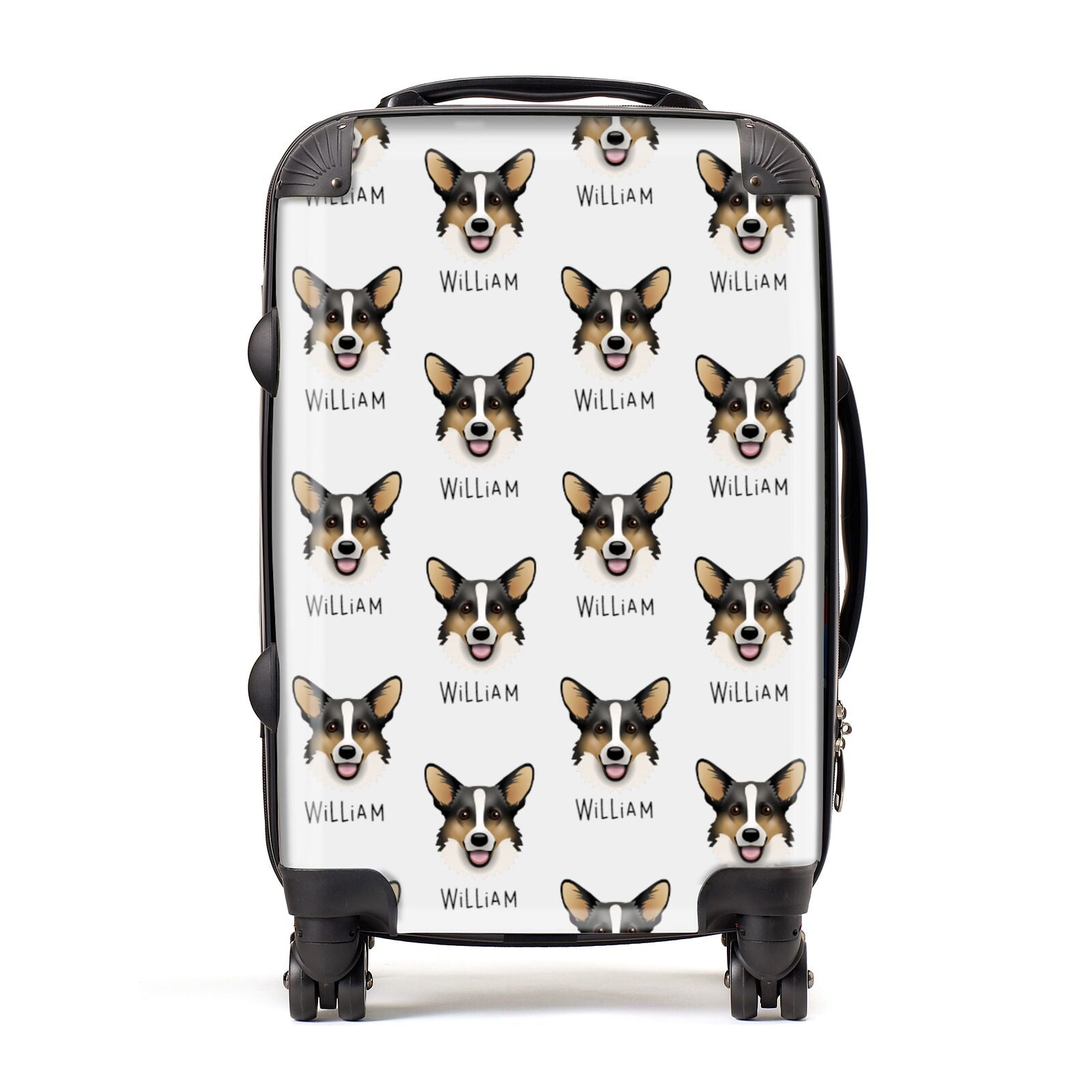 Cardigan Welsh Corgi Icon with Name Suitcase