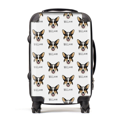 Cardigan Welsh Corgi Icon with Name Suitcase
