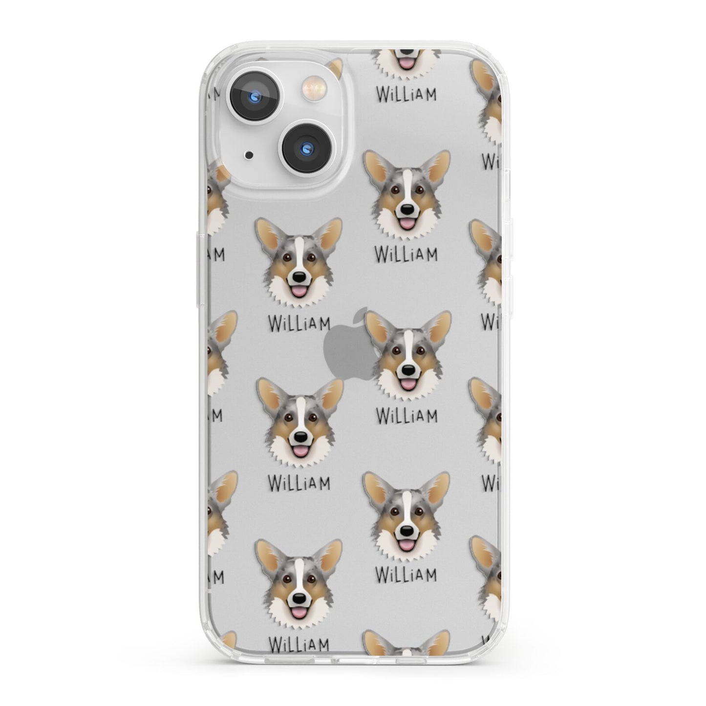 Cardigan Welsh Corgi Icon with Name iPhone 13 Clear Bumper Case