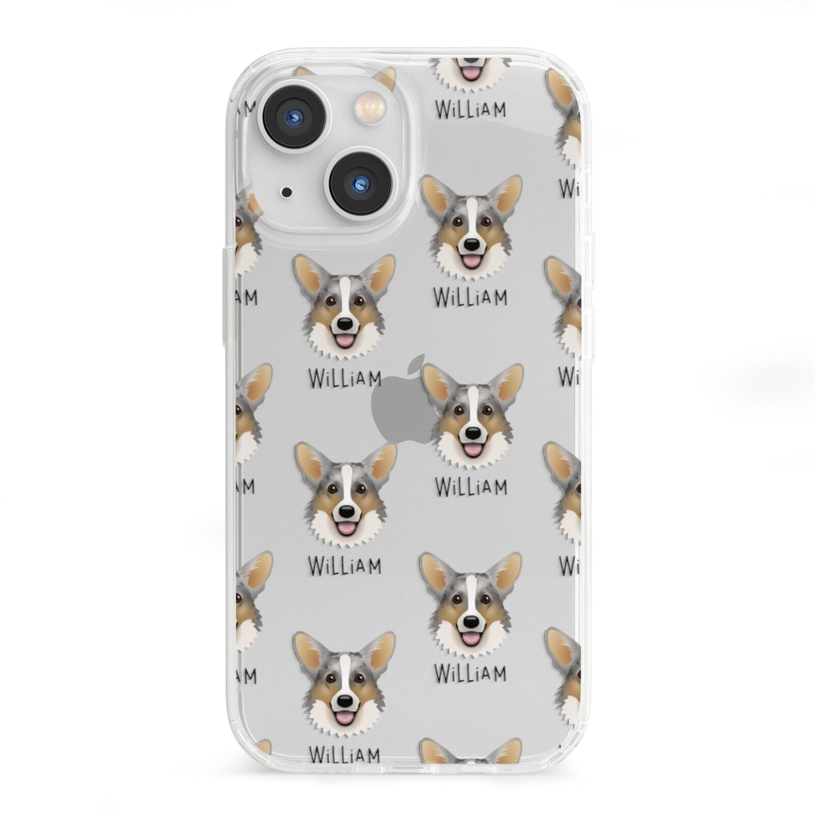 Cardigan Welsh Corgi Icon with Name iPhone 13 Mini Clear Bumper Case