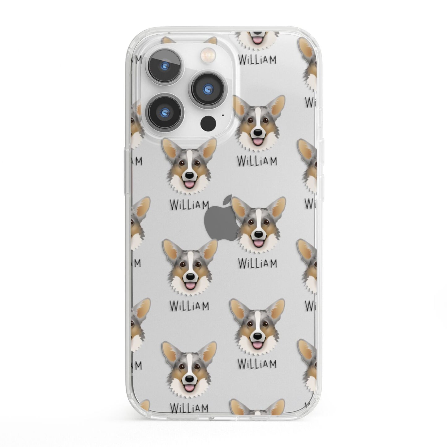 Cardigan Welsh Corgi Icon with Name iPhone 13 Pro Clear Bumper Case