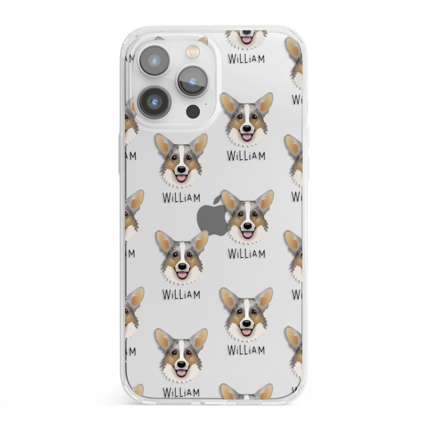 Cardigan Welsh Corgi Icon with Name iPhone 13 Pro Max Clear Bumper Case