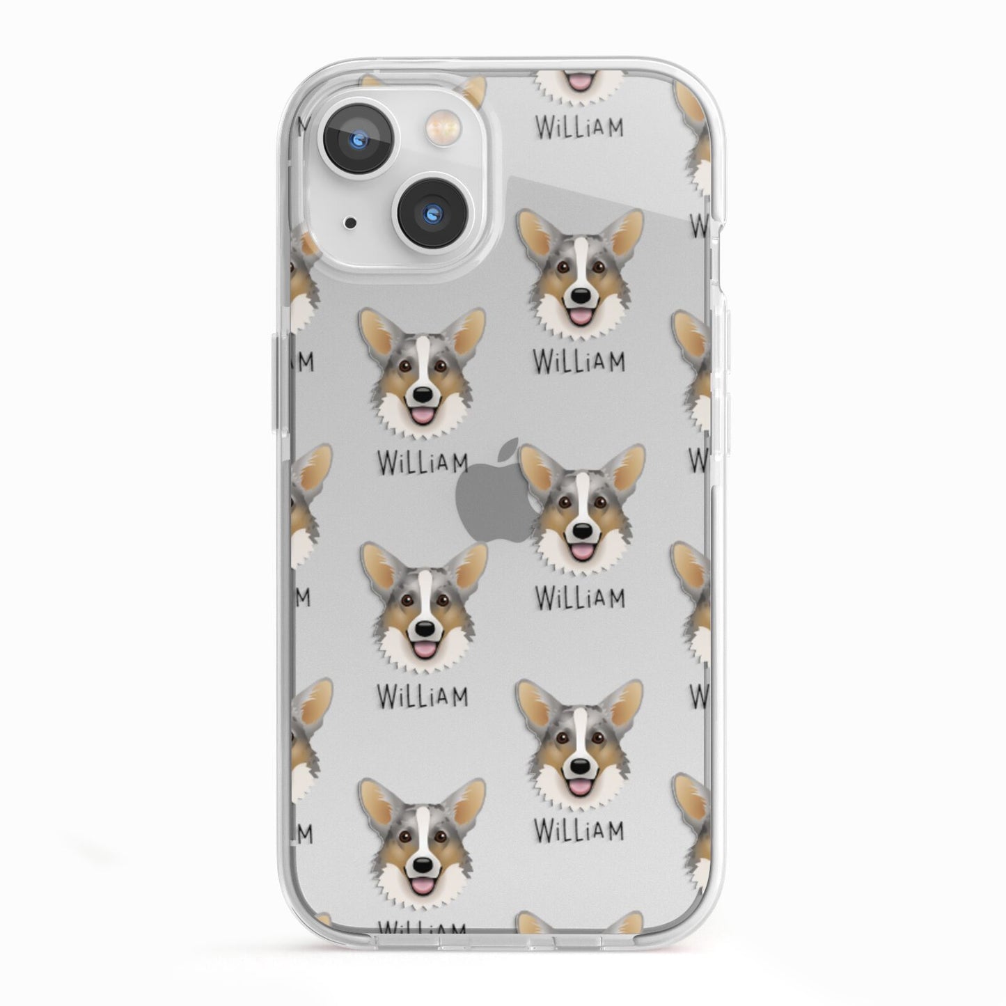 Cardigan Welsh Corgi Icon with Name iPhone 13 TPU Impact Case with White Edges