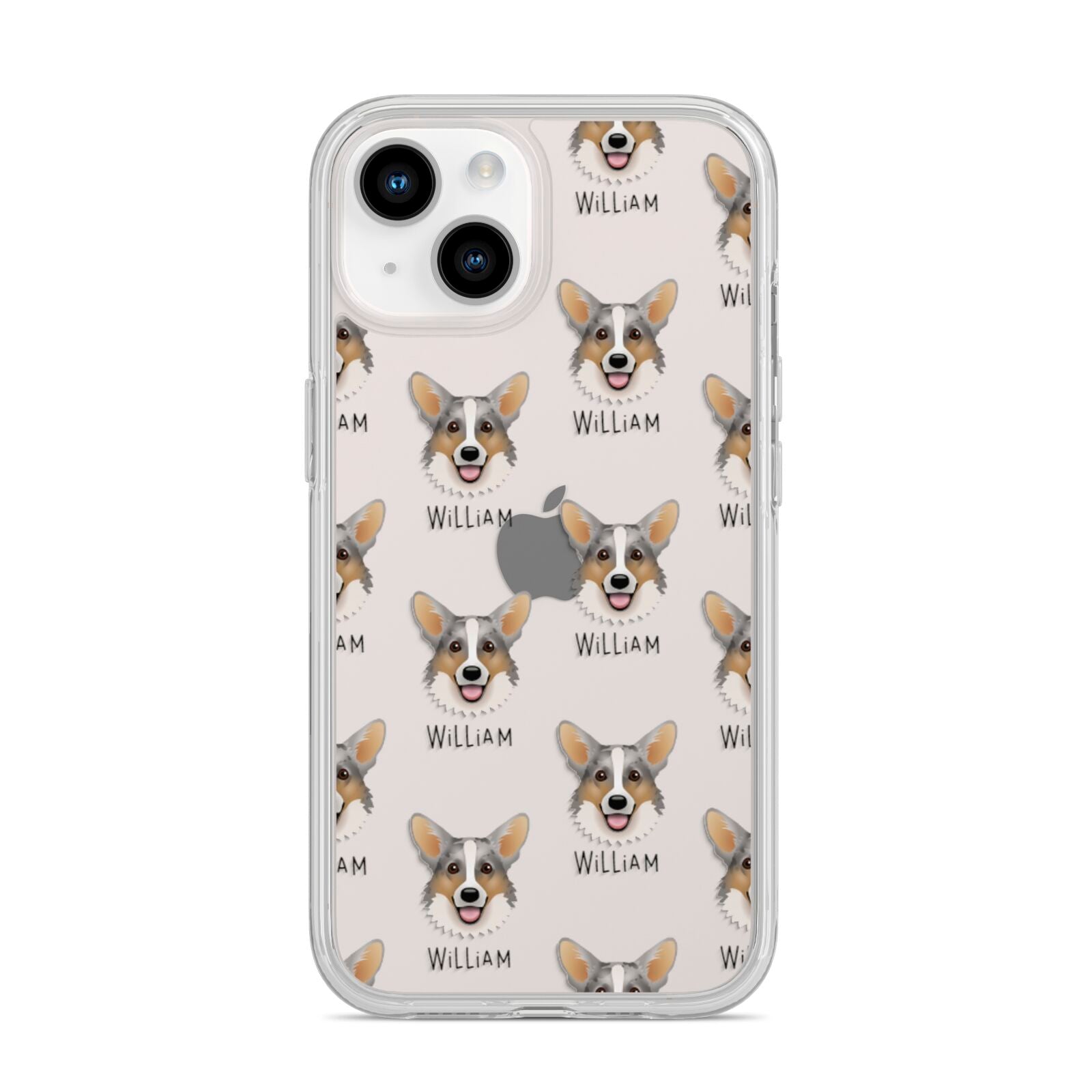 Cardigan Welsh Corgi Icon with Name iPhone 14 Clear Tough Case Starlight