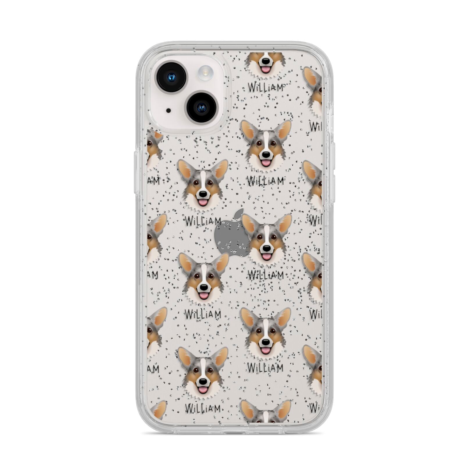 Cardigan Welsh Corgi Icon with Name iPhone 14 Plus Glitter Tough Case Starlight
