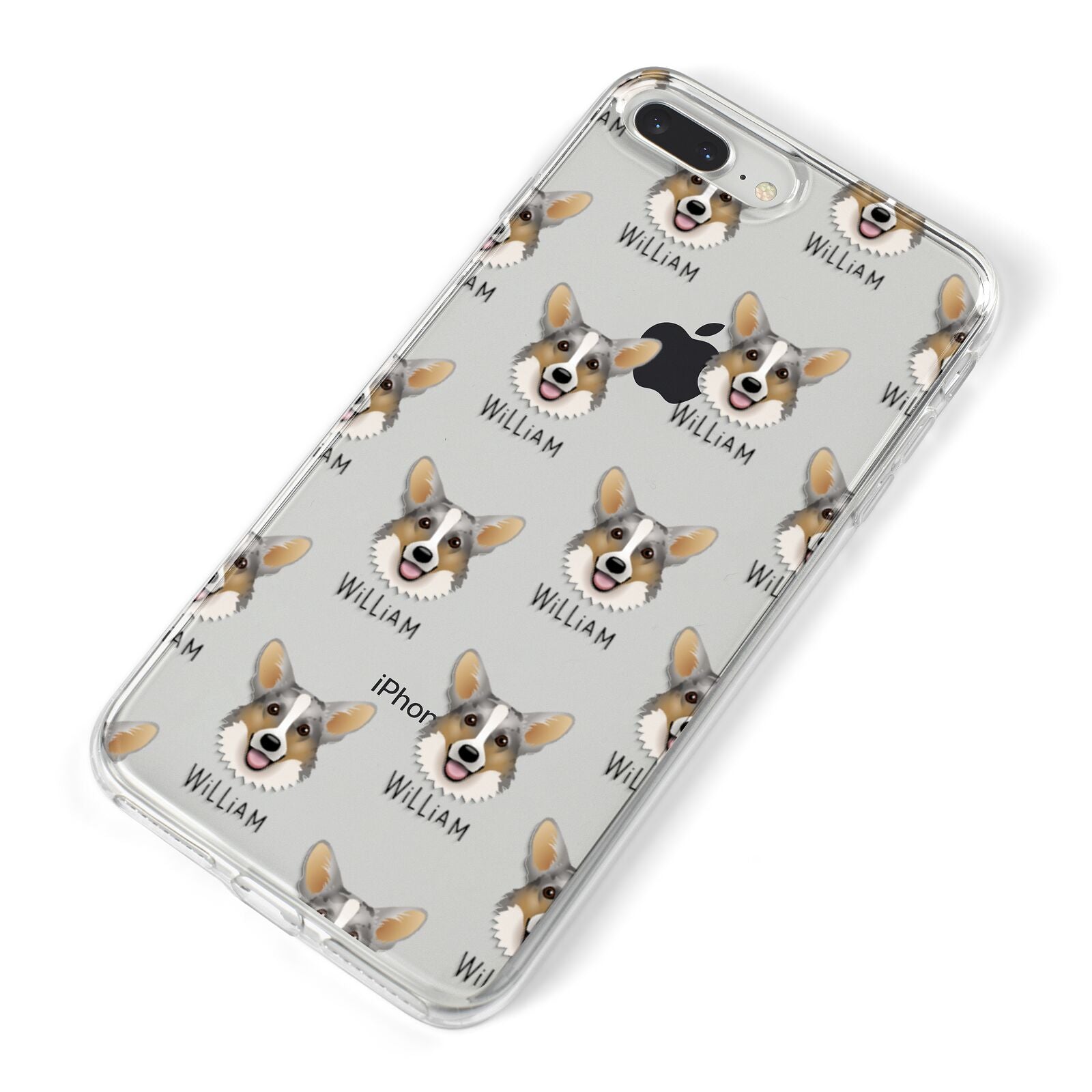 Cardigan Welsh Corgi Icon with Name iPhone 8 Plus Bumper Case on Silver iPhone Alternative Image