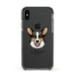Cardigan Welsh Corgi Personalised Apple iPhone Xs Impact Case Black Edge on Black Phone