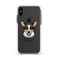 Cardigan Welsh Corgi Personalised Apple iPhone Xs Impact Case White Edge on Black Phone