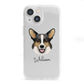 Cardigan Welsh Corgi Personalised iPhone 13 Mini Clear Bumper Case