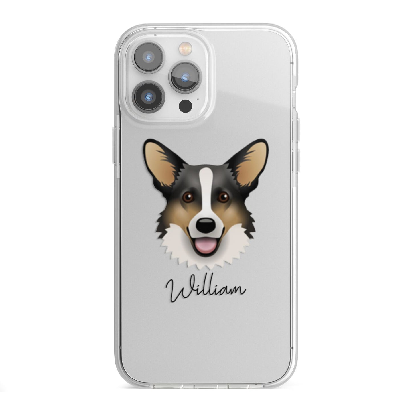 Cardigan Welsh Corgi Personalised iPhone 13 Pro Max TPU Impact Case with White Edges