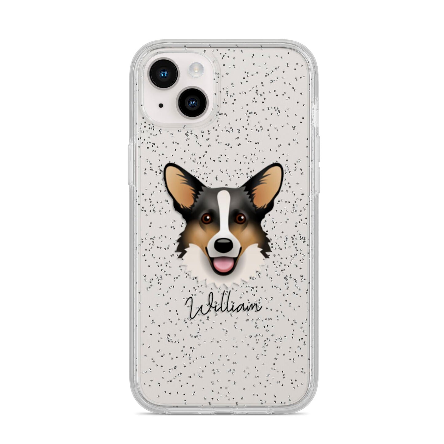 Cardigan Welsh Corgi Personalised iPhone 14 Plus Glitter Tough Case Starlight