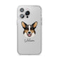 Cardigan Welsh Corgi Personalised iPhone 14 Pro Max Clear Tough Case Silver
