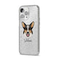Cardigan Welsh Corgi Personalised iPhone 14 Pro Max Glitter Tough Case Silver Angled Image