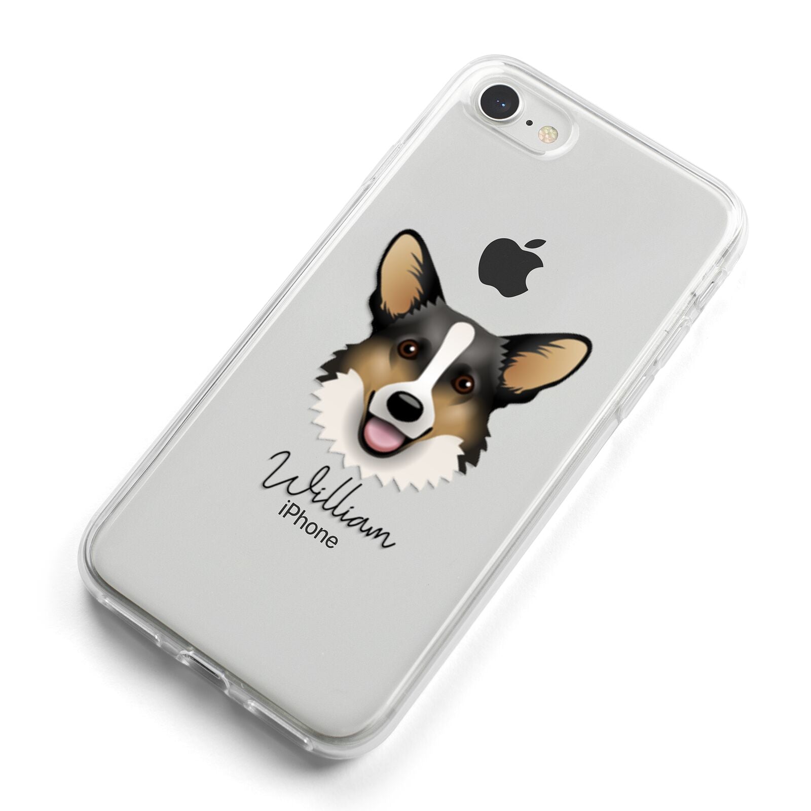 Cardigan Welsh Corgi Personalised iPhone 8 Bumper Case on Silver iPhone Alternative Image