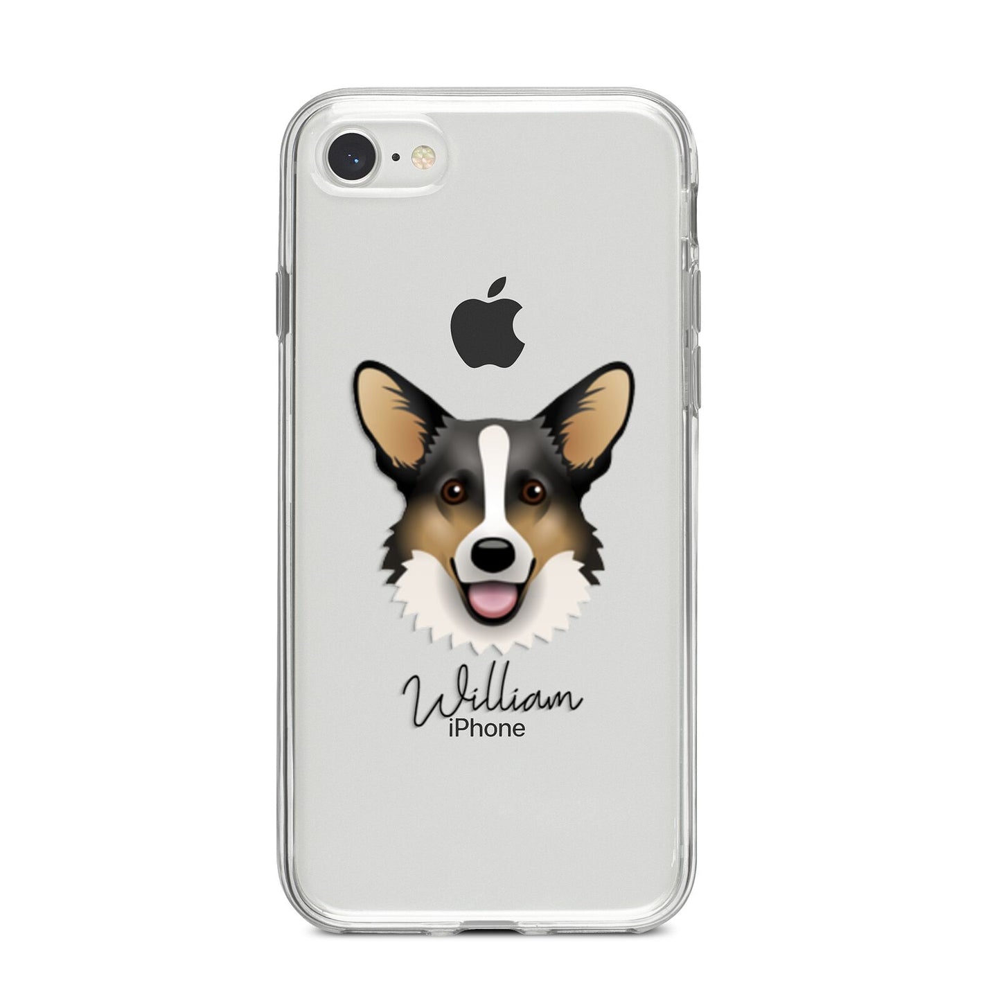 Cardigan Welsh Corgi Personalised iPhone 8 Bumper Case on Silver iPhone