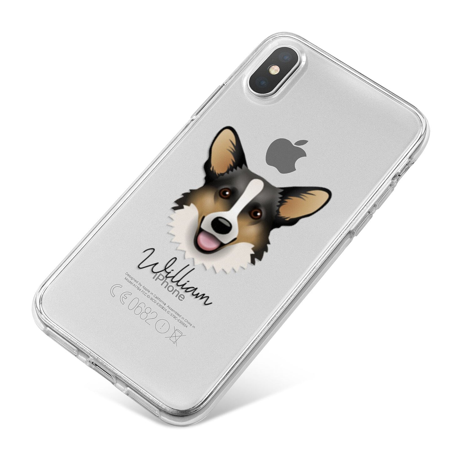 Cardigan Welsh Corgi Personalised iPhone X Bumper Case on Silver iPhone