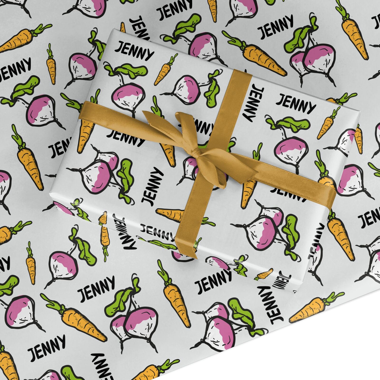 Paper Turnips Carrots and Turnips with Name Wrapping Paper – Dyefor