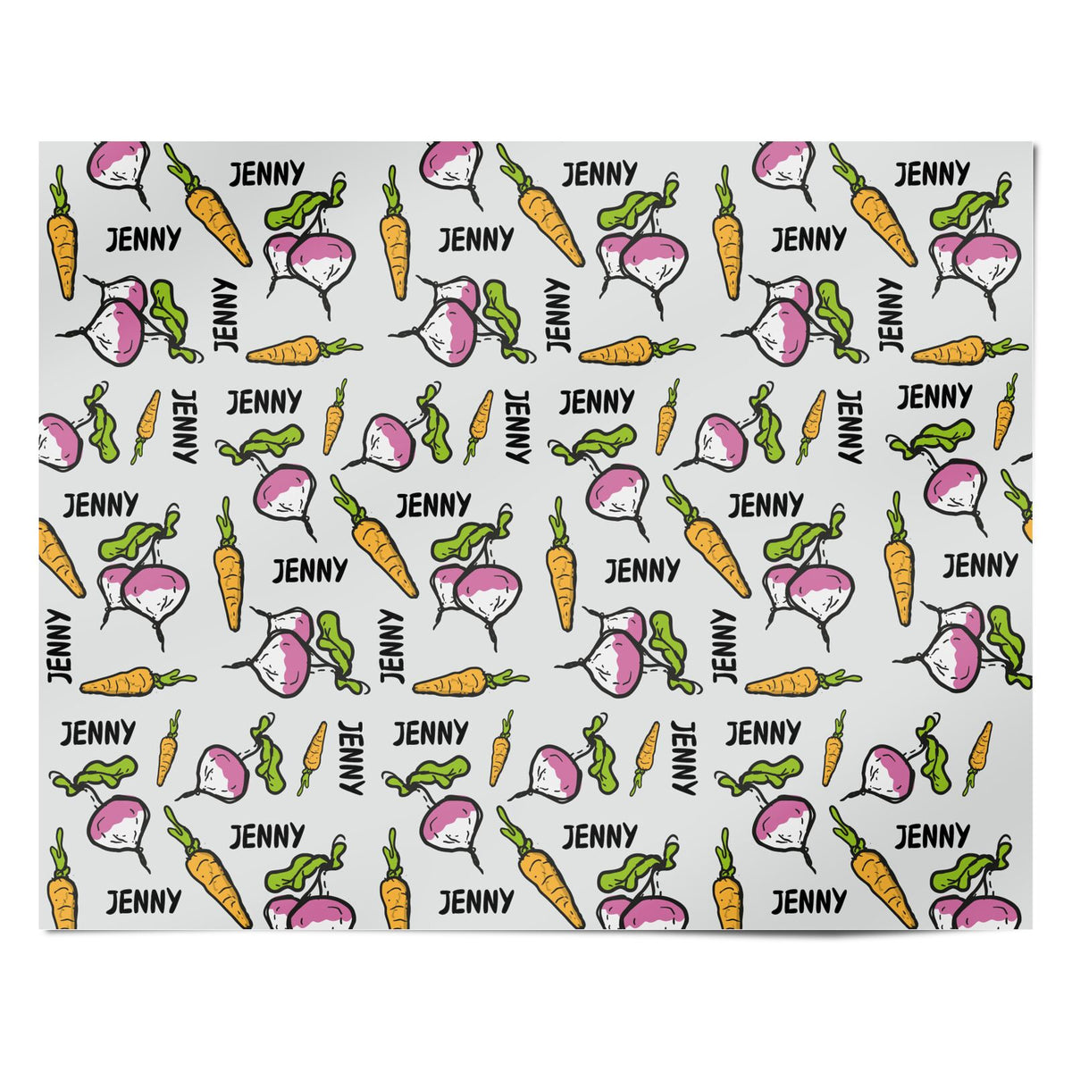 Paper Turnips Carrots and Turnips with Name Wrapping Paper – Dyefor