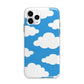 Cartoon Clouds and Blue Sky Apple iPhone 11 Pro Max in Silver with Bumper Case