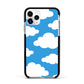 Cartoon Clouds and Blue Sky Apple iPhone 11 Pro in Silver with Black Impact Case