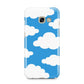 Cartoon Clouds and Blue Sky Samsung Galaxy A3 2017 Case on gold phone
