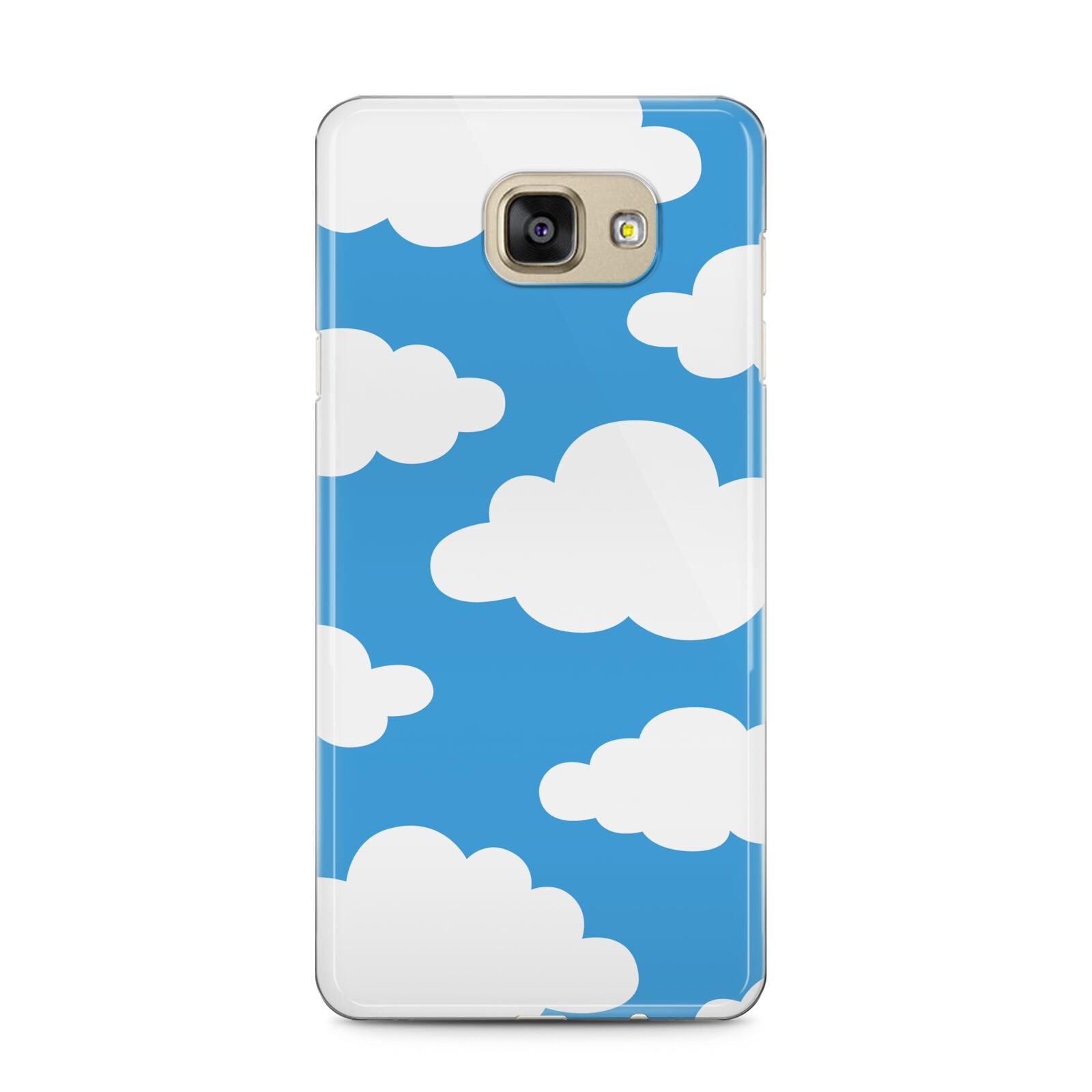 Cartoon Clouds and Blue Sky Samsung Galaxy A5 2016 Case on gold phone