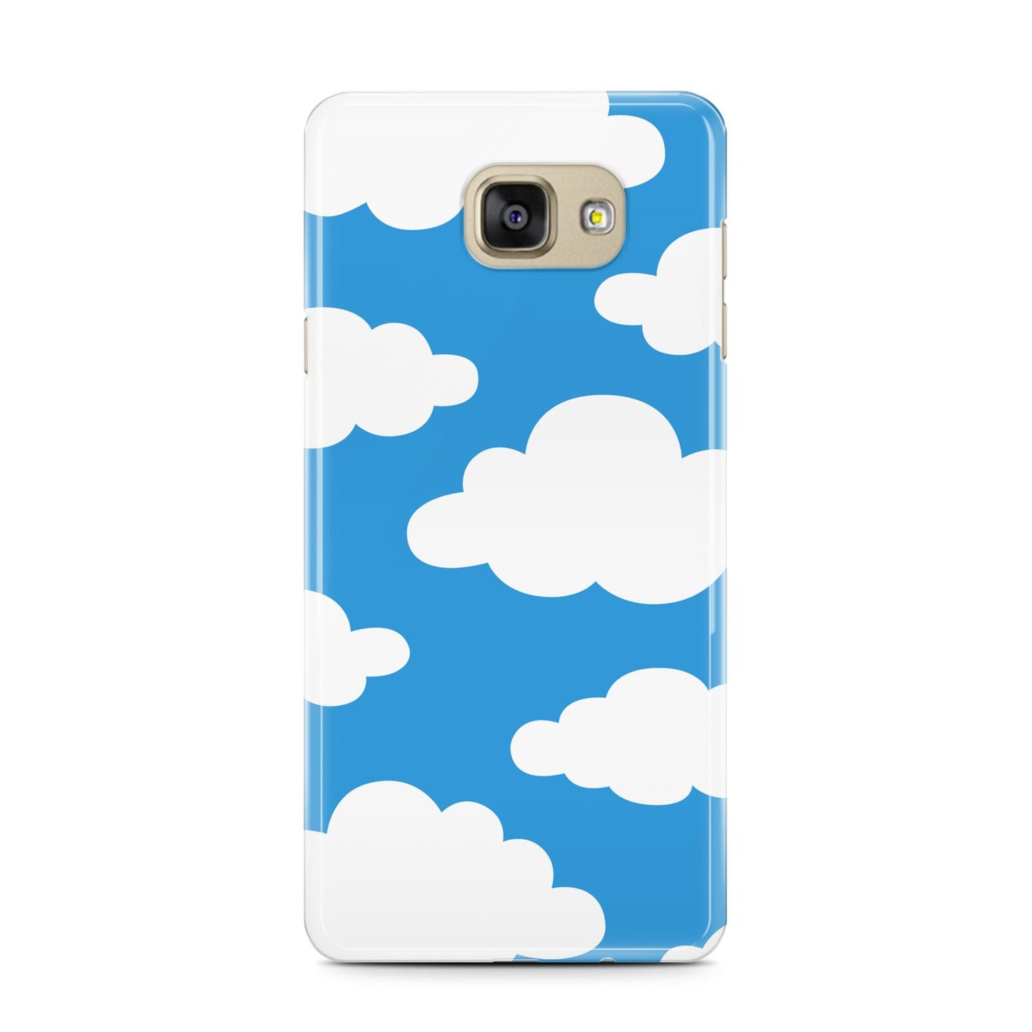 Cartoon Clouds and Blue Sky Samsung Galaxy A7 2016 Case on gold phone