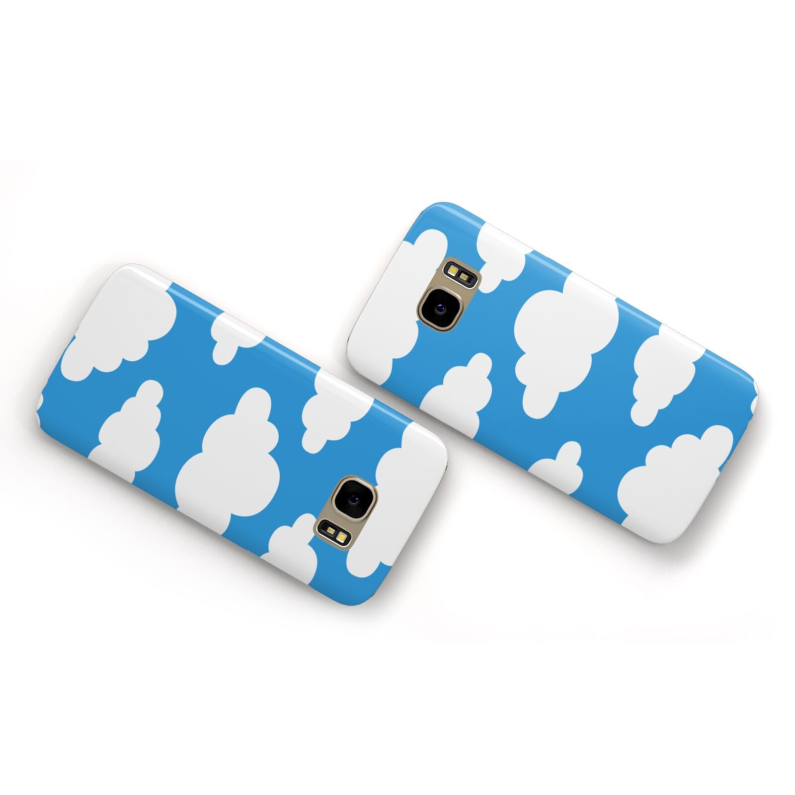 Cartoon Clouds and Blue Sky Samsung Galaxy Case Flat Overview
