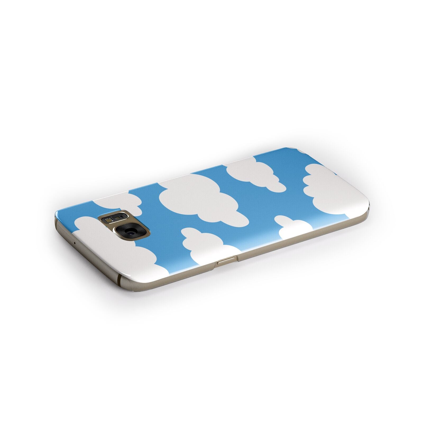 Cartoon Clouds and Blue Sky Samsung Galaxy Case Side Close Up