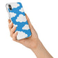 Cartoon Clouds and Blue Sky iPhone X Bumper Case on Silver iPhone Alternative Image 2