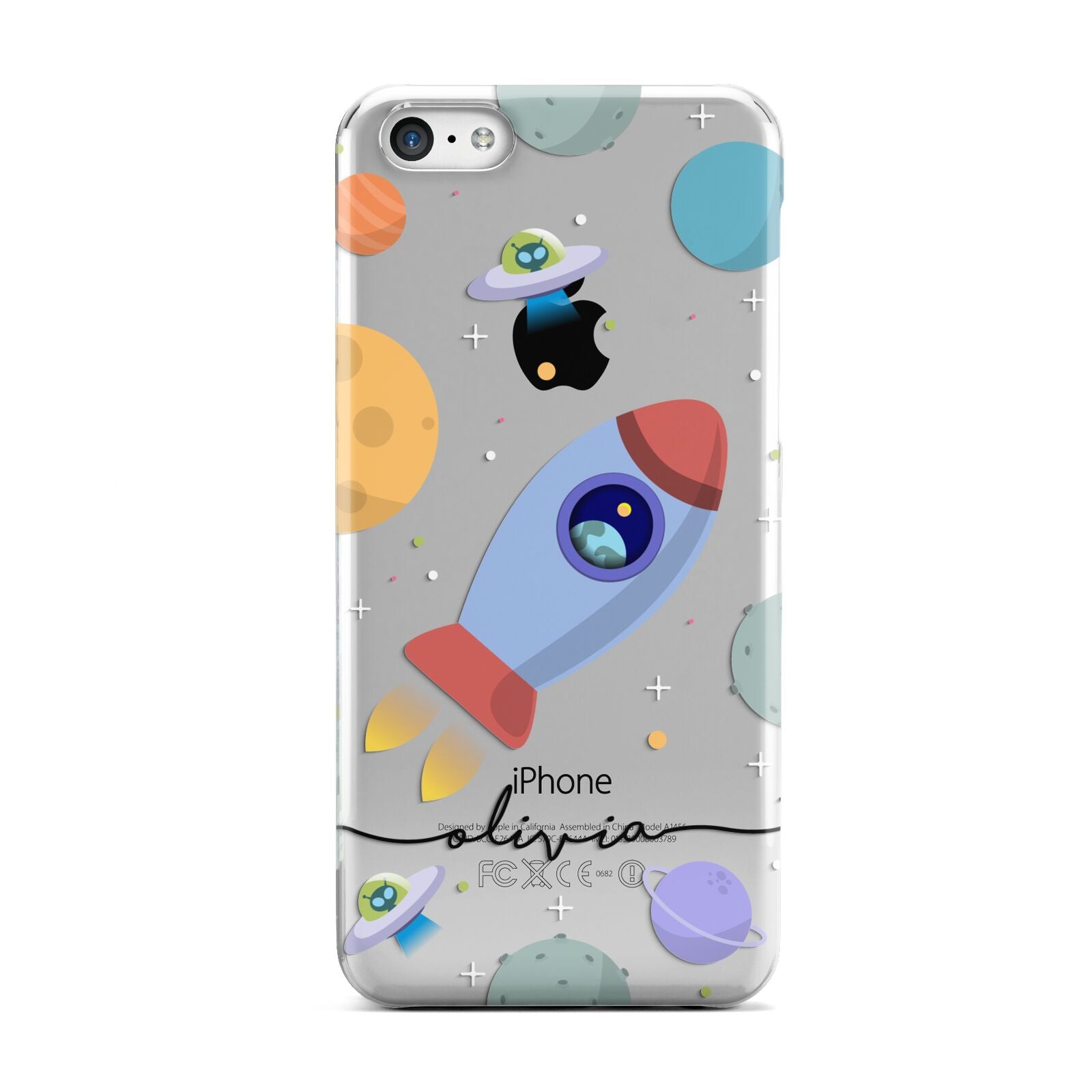 Cartoon Space Artwork with Name Apple iPhone 5c Case