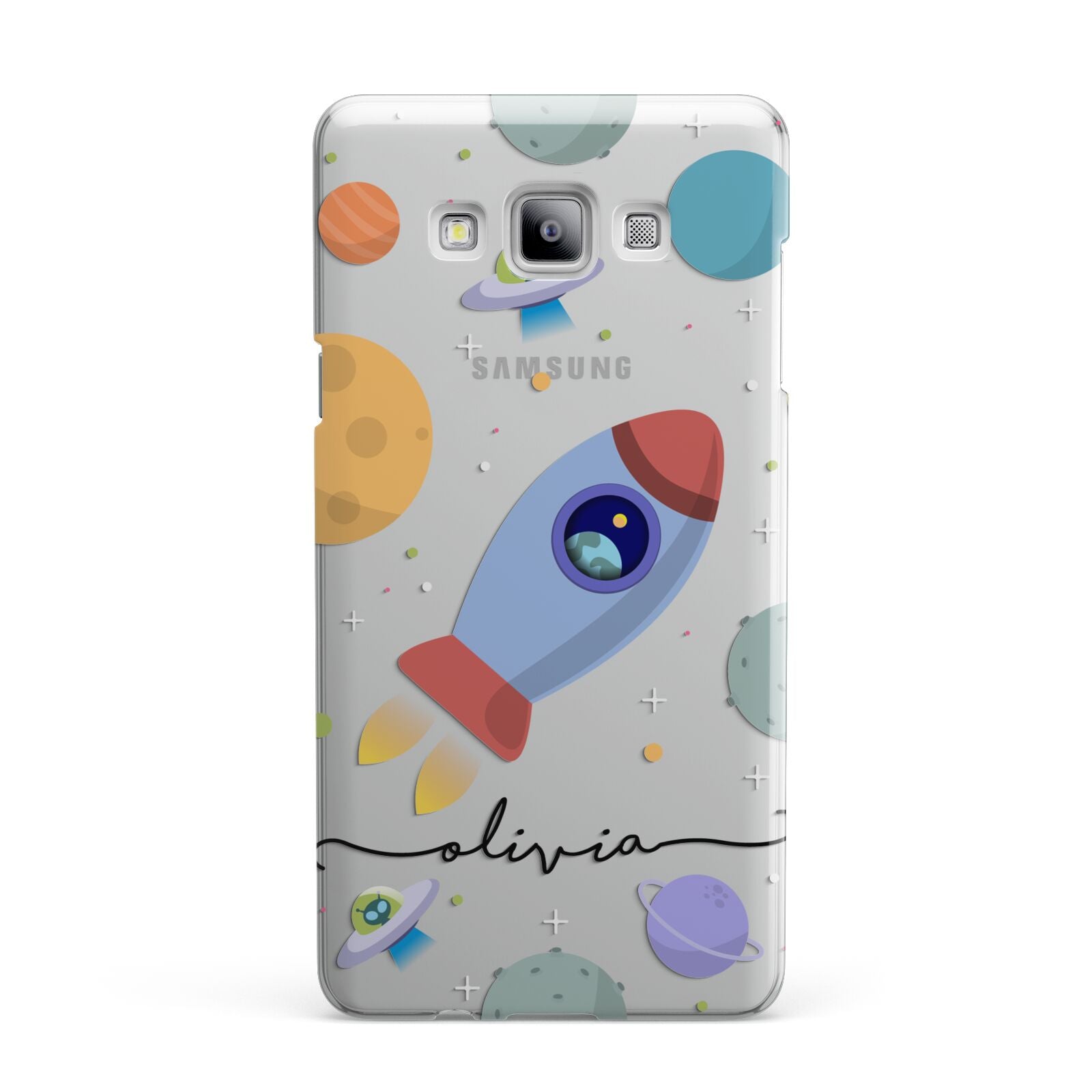 Cartoon Space Artwork with Name Samsung Galaxy A7 2015 Case
