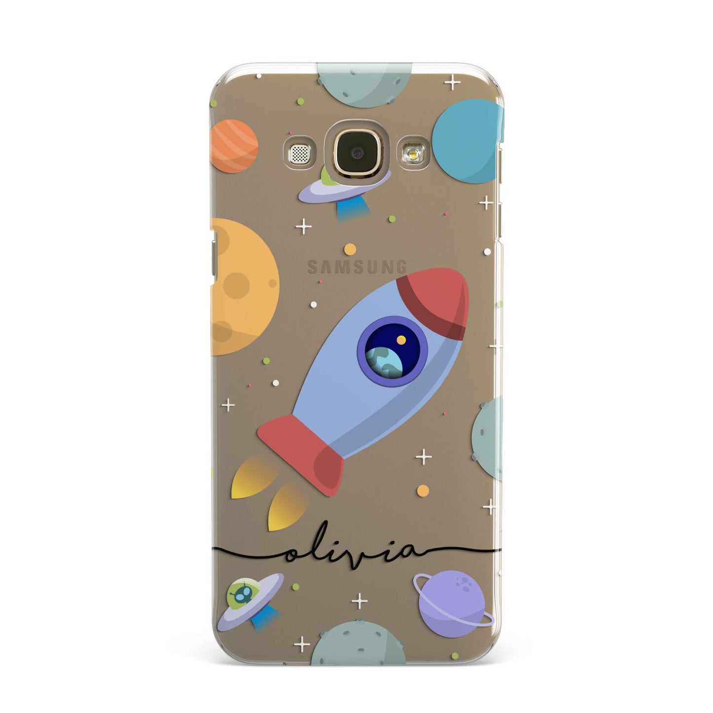 Cartoon Space Artwork with Name Samsung Galaxy A8 Case
