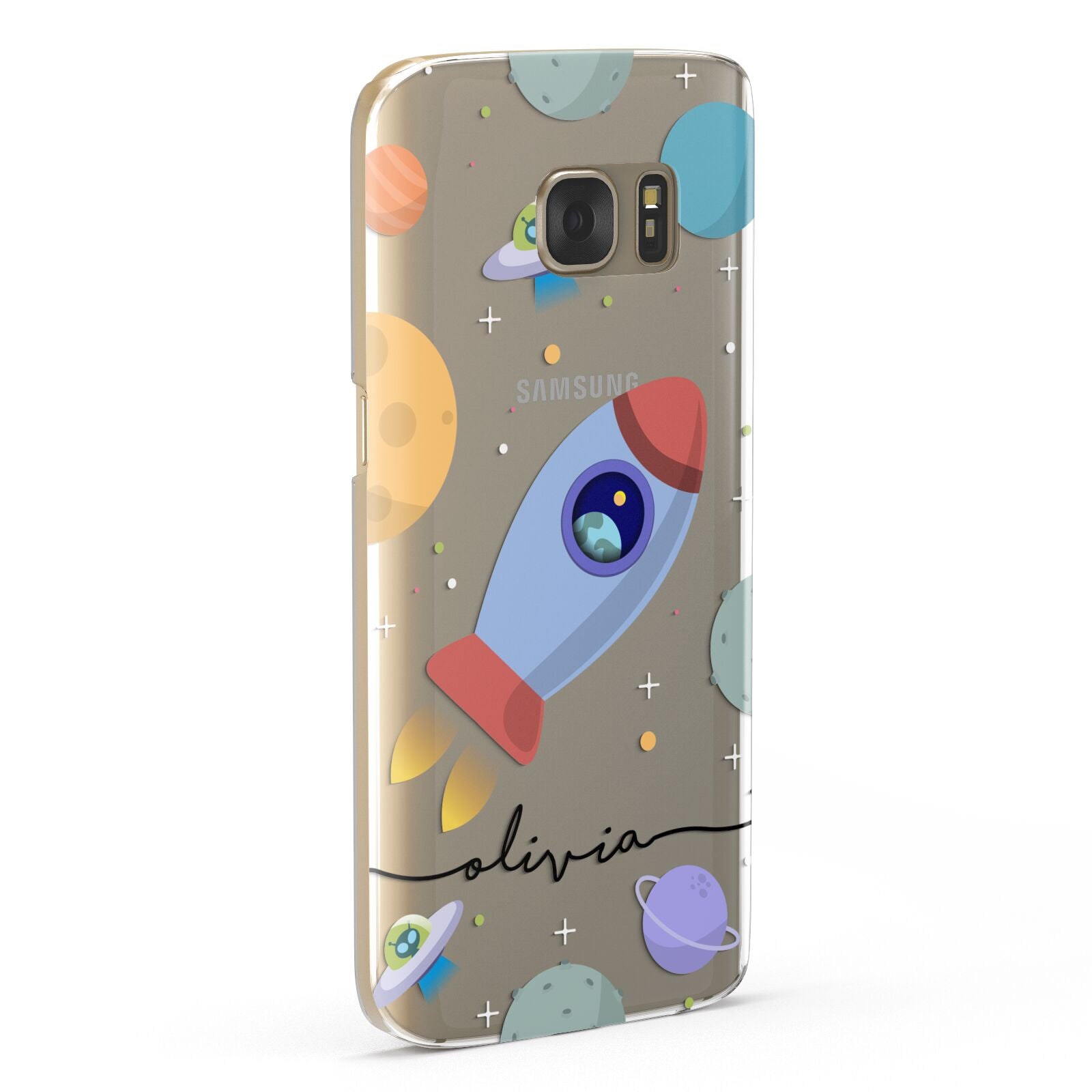Cartoon Space Artwork with Name Samsung Galaxy Case Fourty Five Degrees