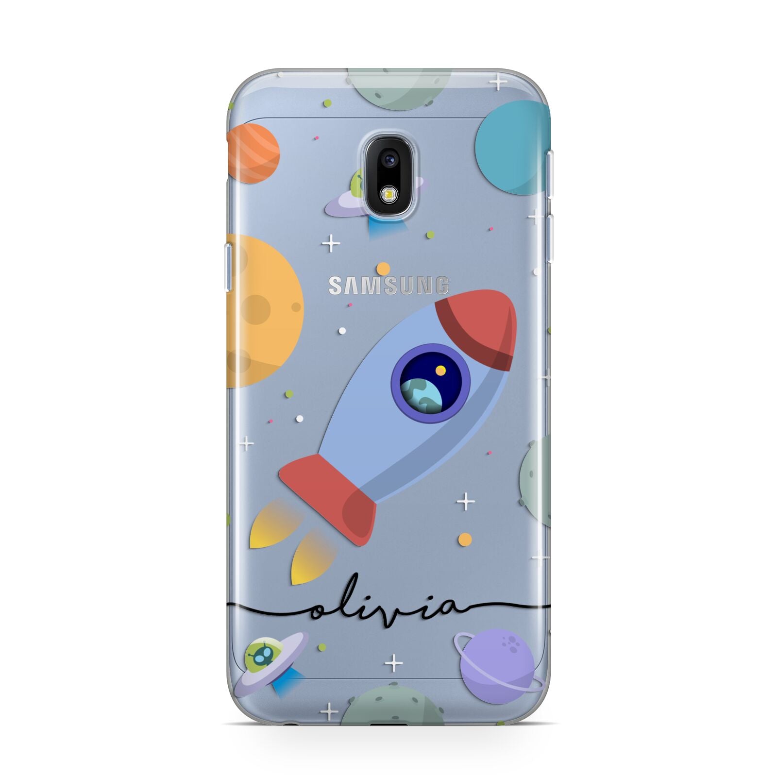 Cartoon Space Artwork with Name Samsung Galaxy J3 2017 Case