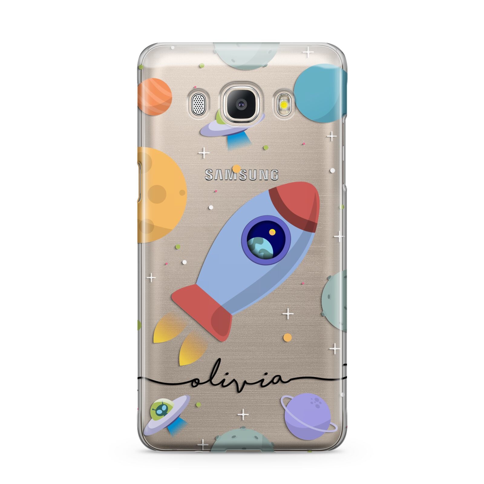 Cartoon Space Artwork with Name Samsung Galaxy J5 2016 Case