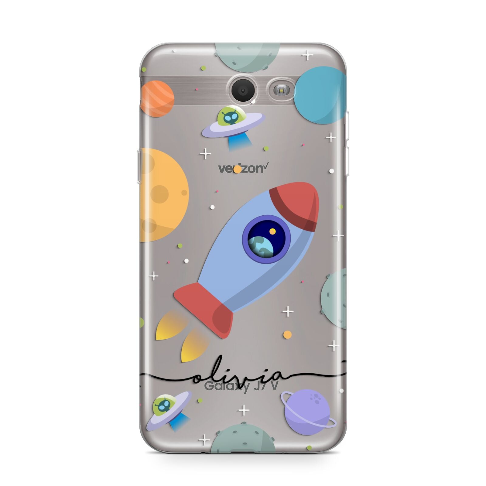 Cartoon Space Artwork with Name Samsung Galaxy J7 2017 Case